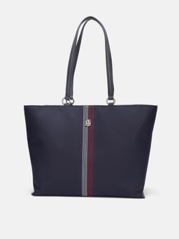 Tommy Hilfiger - Stripes Navy Blue Nylon Tote Bag