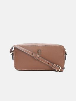 Tommy Hilfiger - Solid Brown Polyurethane Sling Bag