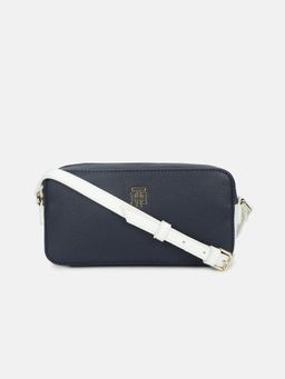 Tommy Hilfiger - Solid Navy Blue Polyurethane Sling Bag
