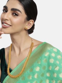 Peora - South Style Long Maharani Necklace Set for Women