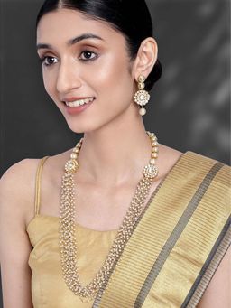 Peora - Layer Beads Long Necklace with Earring Set for Women