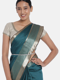 Peora - Wedding Bridal Silver Plated Kundan Brass Alloy Waist Belt Belly Chain for Women