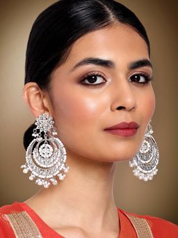 Peora - Bridal Kundan Pearl Chandbali Earrings for Women