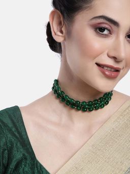 Peora - Fashion Green Beaded Choker for Women