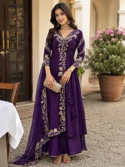 Gahan - Womens Elegant Style Anarkali Kurta and Palazzo with Dupatta