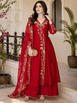 Gahan - Womens Elegant Style Anarkali Kurta and Palazzo with Dupatta