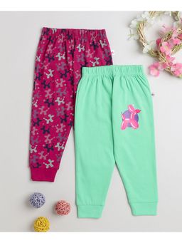 Bumzee - Maroon and Green Full Length Girls Pyjamas (Set of 2)