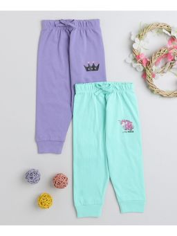 Bumzee - Mint Green and Lavender Full Length Girls Pyjamas (Set of 2)