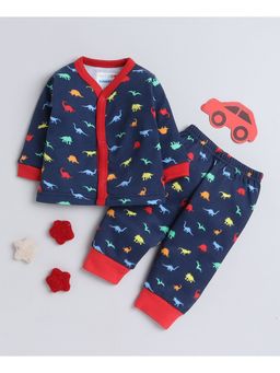 Bumzee - Navy Baby Boys Full Sleeves Jabla and Pyjama (Set of 2)