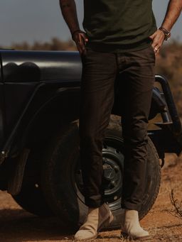 Andamen - Regular Fit Men Brown Cotton Chinos