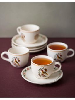 Fabindia - Multi Ceramic Casted Pushp Cup N Saucer