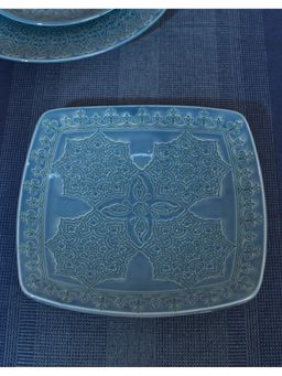 Fabindia - Blue Ceramic Casted Roma Platter