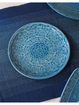 Fabindia - Blue Ceramic Casted Roma Quarter Plate