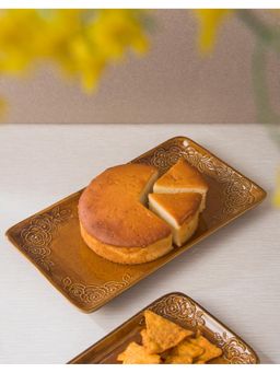 Fabindia - Yellow Ceramic Casted Chintz Platter