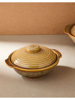 Fabindia - Yellow Ceramic Casted Farsi Serving Bowl