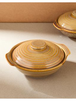 Fabindia - Yellow Ceramic Casted Farsi Serving Bowl