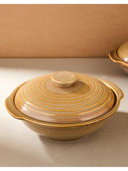 Fabindia - Brown Ceramic Casted Farsi Serving Bowl