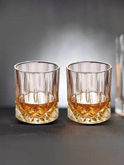 The Better Home - Zest Whiskey Glasses Transparent 300ml (Pack of 2)