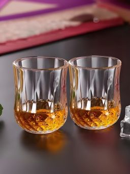 The Better Home - Zest Whiskey Glasses Transparent 200ml (Pack of 2)