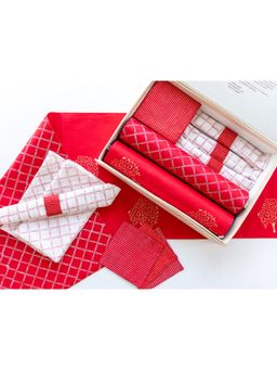 ADYA - Scarlet Leaf Reversible Table Mat Set