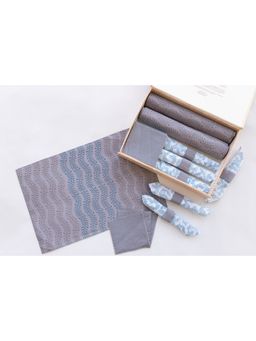 ADYA - Grey Chevron Table Mat Set