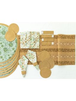 ADYA - Round Green & Gold Table Mat Set
