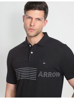 Arrow - Sports Horizontal Stripe Cotton Polo Shirt