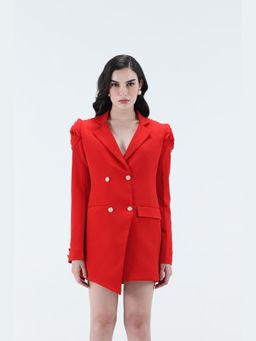 XAYA - Andrea Red Rose Mini Blazer Dress