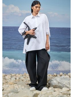 Genes Lecoanet Hemant - Oversized Free-Size Shirt In Premium Cotton Dobby - White