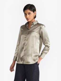 Perona - Satin Women Metallic Shirt