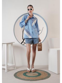 SURABHI ARYA - Blue Cotton Full Sleeves Shirt
