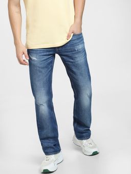 Jack & Jones - Blue Low Rise Distressed Clark Regular Fit Jeans