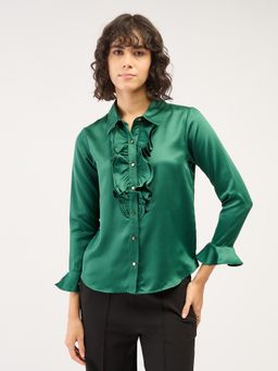 SALT Attire - Fern Ruffled Button Down Shirt