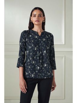 SALT Attire - Jasper Floral High-Low Pleated Top