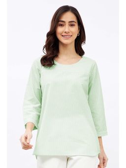 SALT Attire - Lily Pad Top with Stripe Placement Detail At Yoke