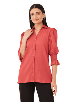 SALT Attire - Malaga Plisse Button Down Tunic