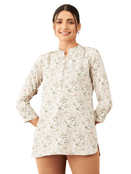 SALT Attire - Pamplona Floral Collared Tunic