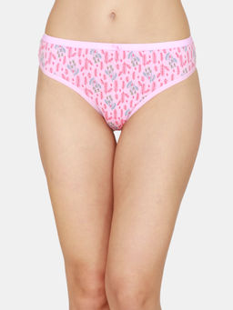 Zivame - Low Rise Cotton Thong - Pink Floral