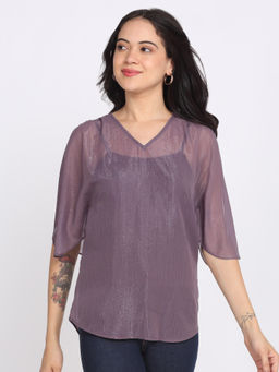 SHAYE - Women Purple Solid Top