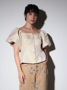 ONLY - Women Beige Self Design Top