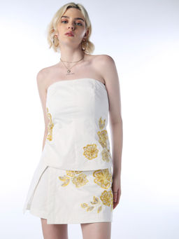 ONLY - Women White Embroidered Top