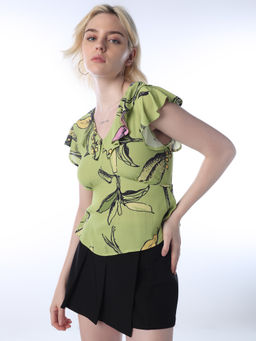 ONLY - Women Green Floral Top