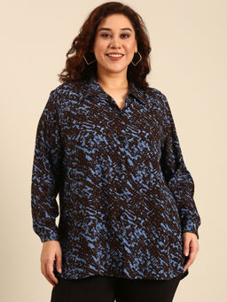 THE PINK MOON - Women Black Printed Shirt