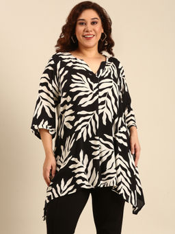 THE PINK MOON - Women Black Printed Top