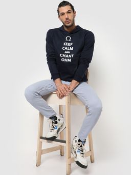 Campus Sutra - Graphic Print Hoodie Kangaroo Pocket