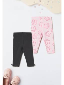 max - Girls Printed Leggings - Multi-Color (Pack of 2)