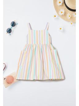 max - Girls Striped Dress - Multi-Color