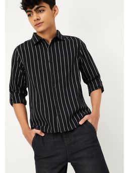 max - Boys Striped Shirt - Black