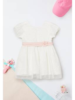 max - Girls Schifferle Embroidered Dress - White