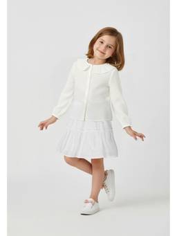 max - Girls Textured Top - Off White